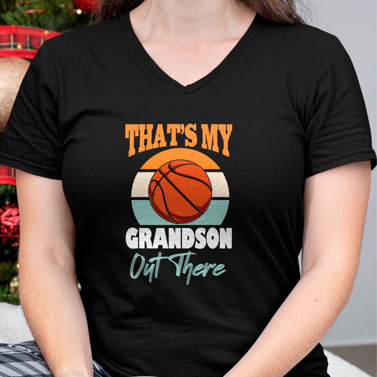 Best Grandma Shirt, Proud Grandma Unisex T-Shirt/Hoodie/Sweatshirt HLT00 - That's My Grandson Out There basketball Grandma Grandpa Cute T-Shirt