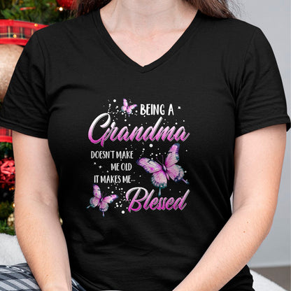 Best Grandma Shirt, Proud Grandma Unisex T-Shirt/Hoodie/Sweatshirt HLT00 - Being A Grandma Doesn't Make Me Old It Makes Me Blessed T-Shirt
