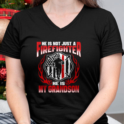 Best Grandma Shirt, Proud Grandma Unisex T-Shirt/Hoodie/Sweatshirt HLT00 - My Grandson Is Firefighter Hero Proud Fire Grandma Grandpa T-Shirt