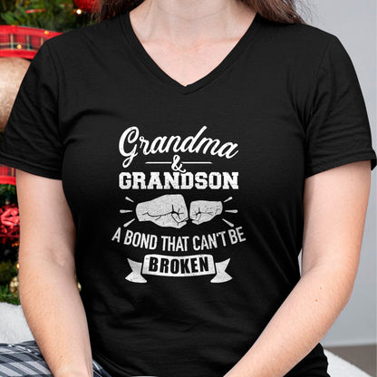 Best Grandma Shirt, Proud Grandma Unisex T-Shirt/Hoodie/Sweatshirt HLT00 - Grandma and grandson bond that can't be broken T-Shirt