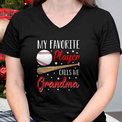 Best Grandma Shirt, Proud Grandma Unisex T-Shirt/Hoodie/Sweatshirt HLT00 - Baseball My Favorite Player Calls Me Grandma Heart T-Shirt