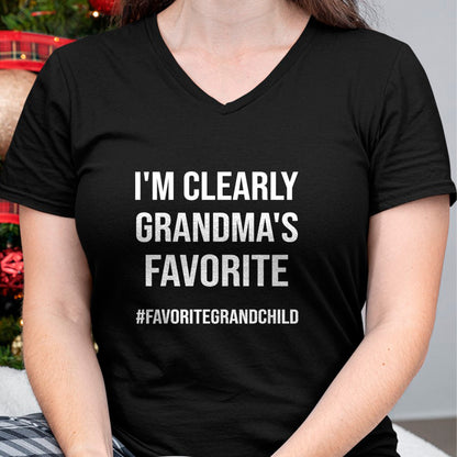 Best Grandma Shirt, Proud Grandma Unisex T-Shirt/Hoodie/Sweatshirt HLT00 - I'm Clearly Grandma's Favorite Funny Granddaughter Grandson T-Shirt