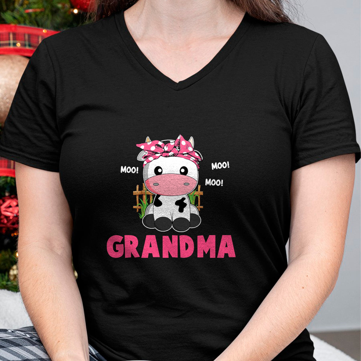Best Grandma Shirt, Proud Grandma Unisex T-Shirt/Hoodie/Sweatshirt HLT00 - Funny Grandma Cow Cute Cow Farmer Birthday Matching Family T-Shirt