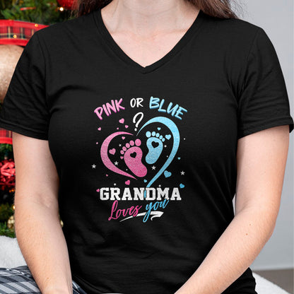 Best Grandma Shirt, Proud Grandma Unisex T-Shirt/Hoodie/Sweatshirt HLT00 - Pink Or Blue Grandma Loves You Gender Reveal Baby Gifts Mom T-Shirt