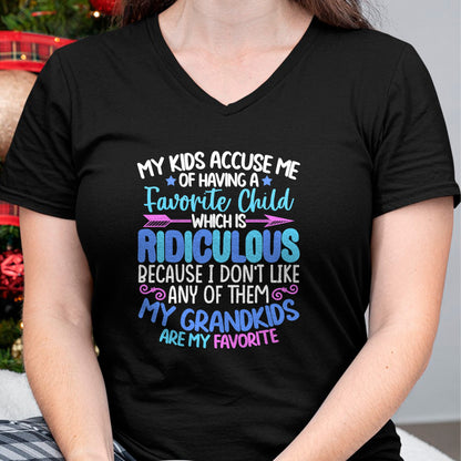 Best Grandma Shirt, Proud Grandma Unisex T-Shirt/Hoodie/Sweatshirt HLT00 - My Grandkids Are Favorite Funny Family Grandpa Grandma T-Shirt (1)
