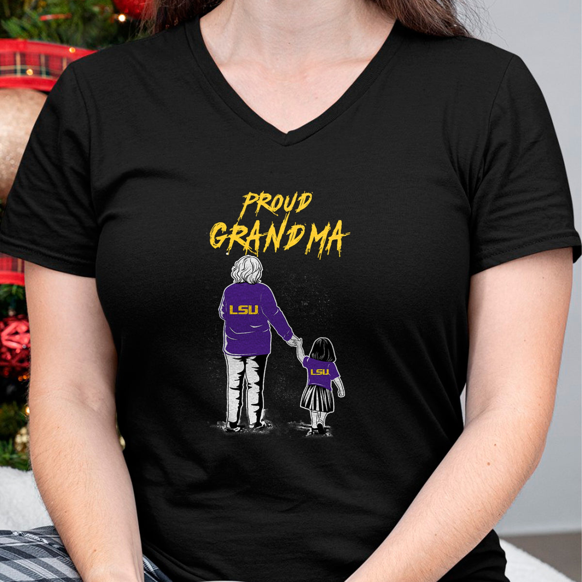 Best Grandma Shirt, Proud Grandma Unisex T-Shirt/Hoodie/Sweatshirt HLT00 - LSU Tigers Proud Grandma LSU Granddaughter T-Shirt