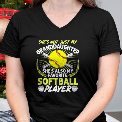 Best Grandma Shirt, Proud Grandma Unisex T-Shirt/Hoodie/Sweatshirt HLT00 - Funny My Granddaughter She's Also My Favorite Softball T-Shirt
