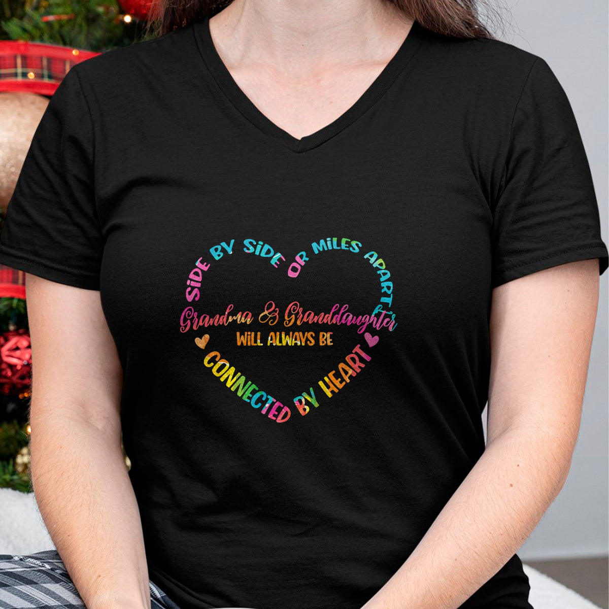 Best Grandma Shirt, Proud Grandma Unisex T-Shirt/Hoodie/Sweatshirt HLT00 - Side By Side Or Miles Apart Grandma And Granddaughter T-Shirt