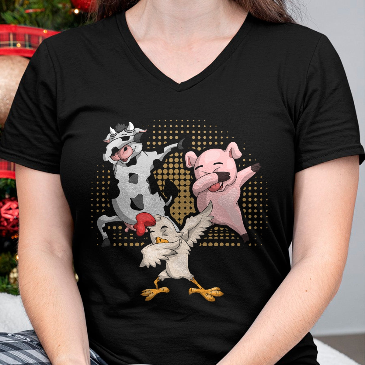 Best Farmer Life Shirt, Funny Farmer UnisexT-Shirt/Hoodie/Sweatshirt HLT00 - Dabbing Chicken Pig Cow Funny Farm Animal T-Shirt