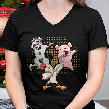 Best Farmer Life Shirt, Funny Farmer UnisexT-Shirt/Hoodie/Sweatshirt HLT00 - Dabbing Chicken Pig Cow Funny Farm Animal T-Shirt