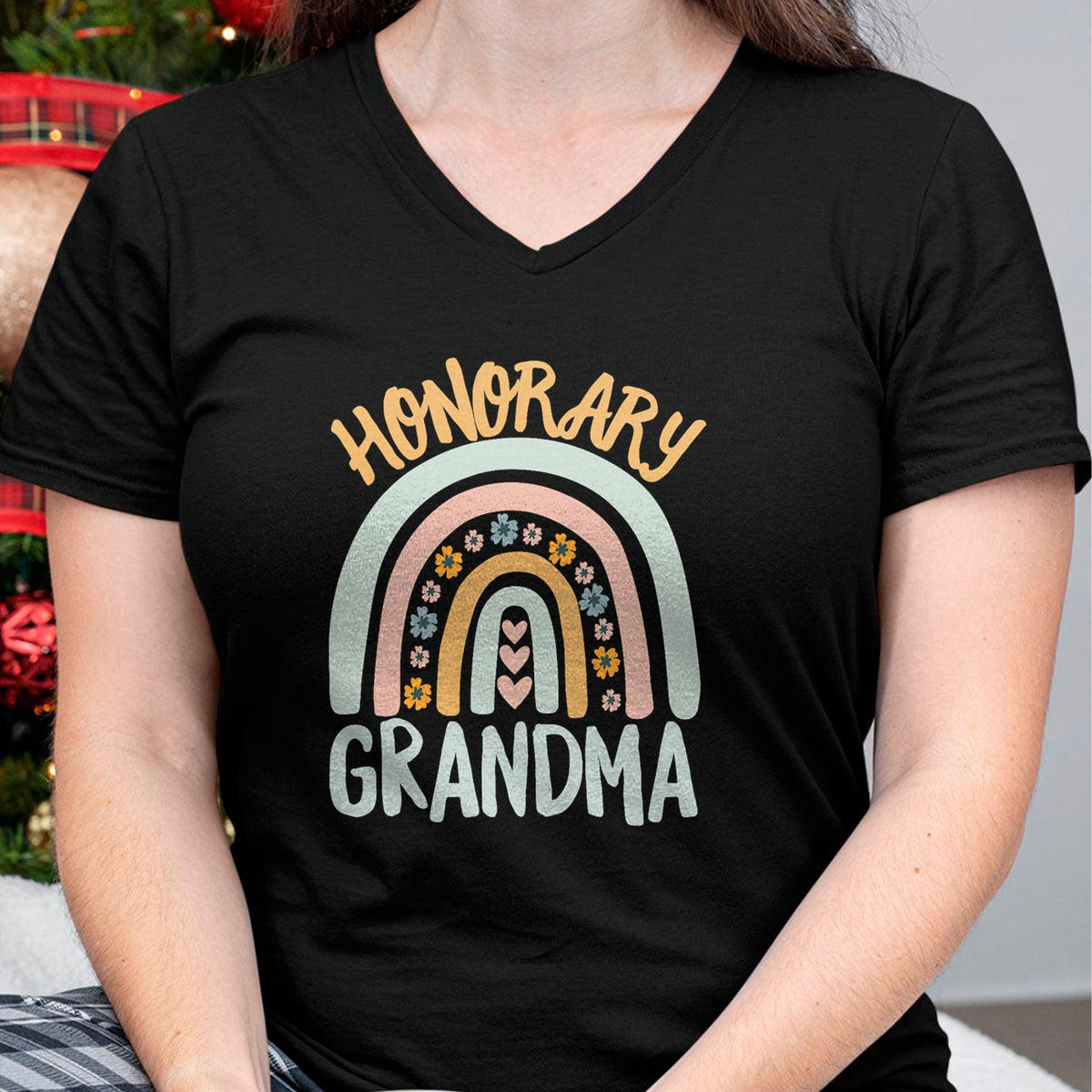 Best Grandma Shirt, Proud Grandma Unisex T-Shirt/Hoodie/Sweatshirt HLT00 - Honorary Grandma Foster Granddaughter Grandson Boho Rainbow T-Shirt