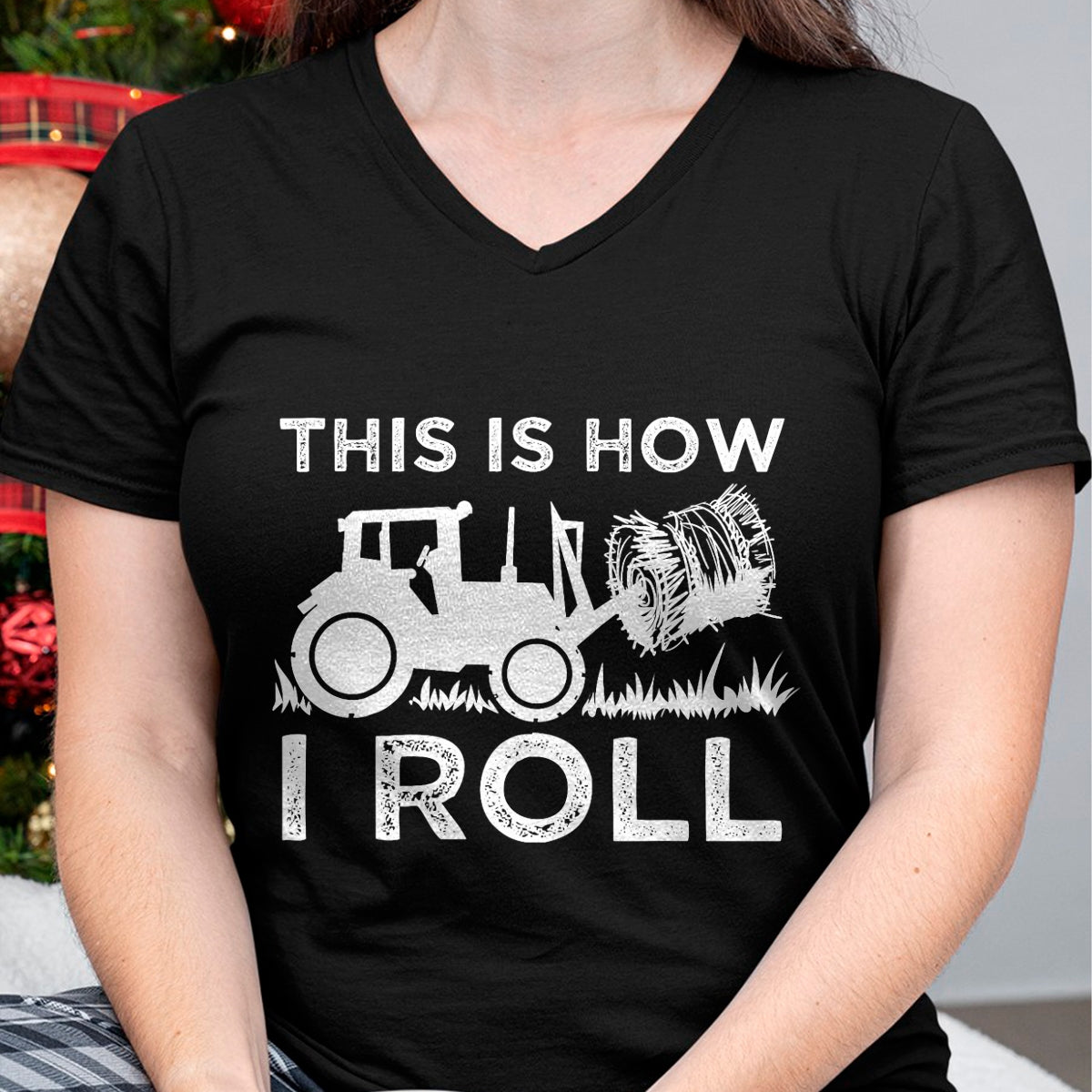 Best Farmer Life Shirt, Funny Farmer UnisexT-Shirt/Hoodie/Sweatshirt HLT00 - Cute Farm Vehicle Farming Humor Quote Lover Art Funny Hay Bale How I Roll Gift Cool Farmer Tractor D