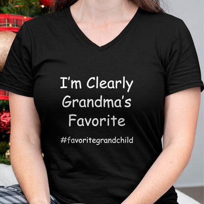 Best Grandma Shirt, Proud Grandma Unisex T-Shirt/Hoodie/Sweatshirt HLT00 - I'm Clearly Grandma's Favorite Funny Granddaughter Grandson T-Shirt (1)