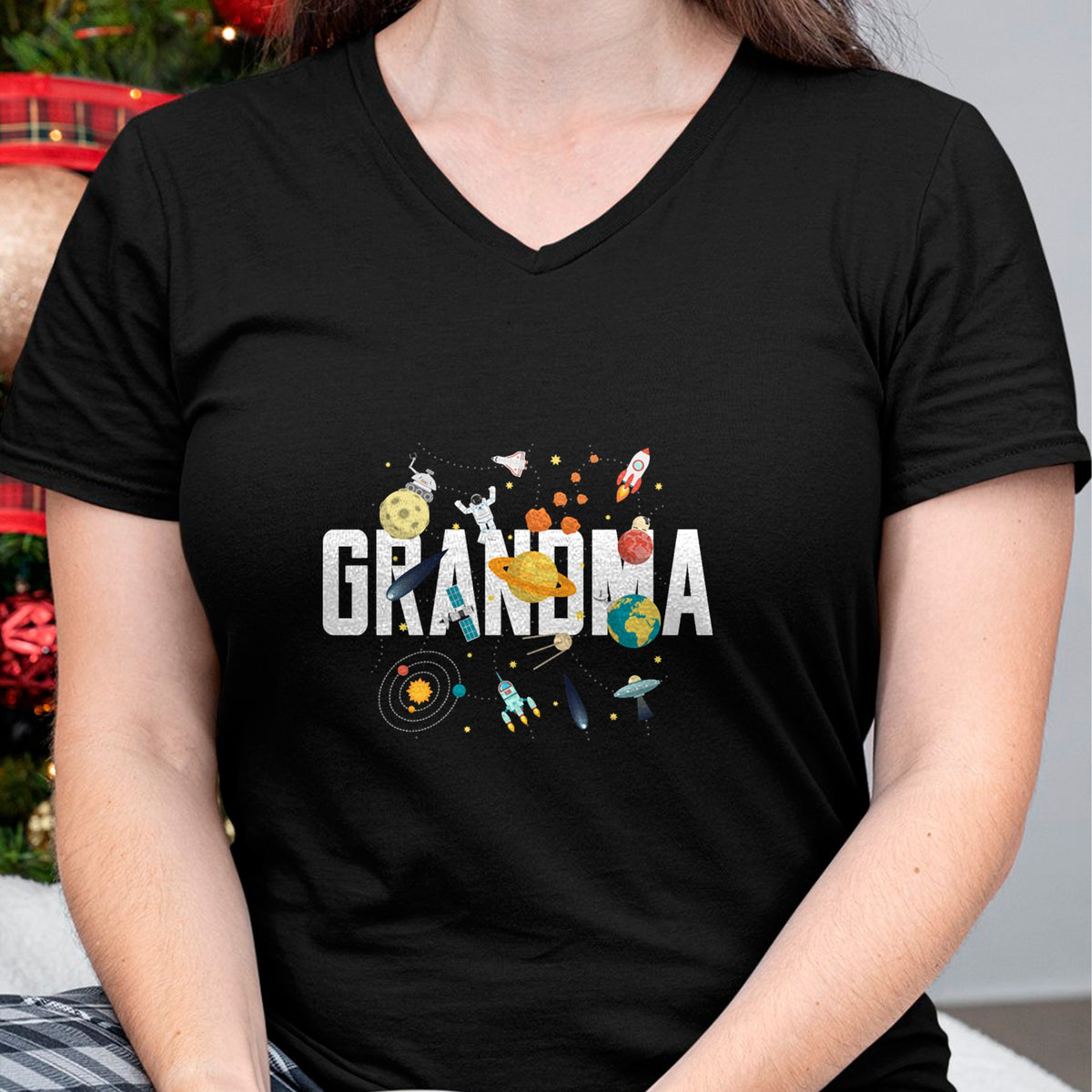 Best Grandma Shirt, Proud Grandma Unisex T-Shirt/Hoodie/Sweatshirt HLT00 - Grandma Outer Space Birthday Party Grandson B-Day Matching T-Shirt