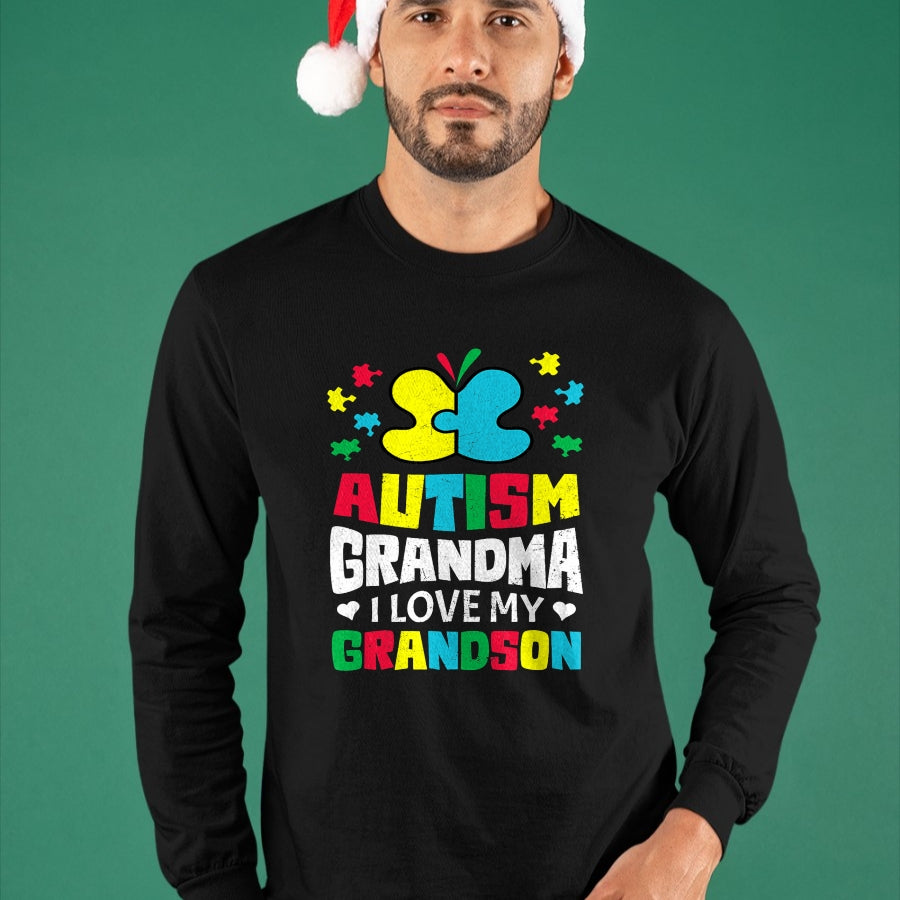 Best Grandma Shirt, Proud Grandma Unisex T-Shirt/Hoodie/Sweatshirt HLT00 - Autism Grandma I Love My Grandson Autistic Awareness T-Shirt