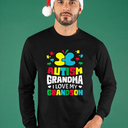 Best Grandma Shirt, Proud Grandma Unisex T-Shirt/Hoodie/Sweatshirt HLT00 - Autism Grandma I Love My Grandson Autistic Awareness T-Shirt