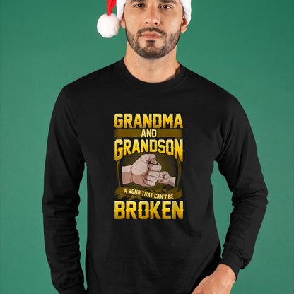 Best Grandma Shirt, Proud Grandma Unisex T-Shirt/Hoodie/Sweatshirt HLT00 - Grandma And Grandson A Bond That Can't Be Broken Shirt Gift T-Shirt