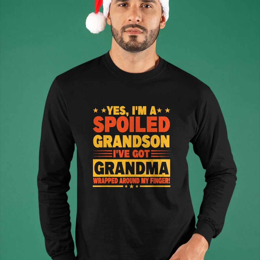 Best Grandma Shirt, Proud Grandma Unisex T-Shirt/Hoodie/Sweatshirt HLT00 - Funny Grandparents Grandpa Grandma Spoiled Grandson T-Shirt