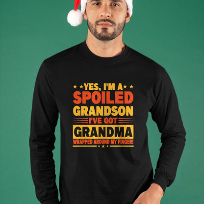 Best Grandma Shirt, Proud Grandma Unisex T-Shirt/Hoodie/Sweatshirt HLT00 - Funny Grandparents Grandpa Grandma Spoiled Grandson T-Shirt