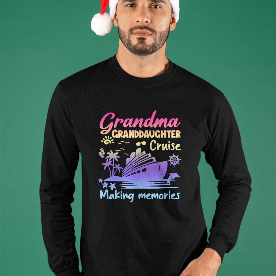 Best Grandma Shirt, Proud Grandma Unisex T-Shirt/Hoodie/Sweatshirt HLT00 - Grandma Granddaughter Memories Gift For Cruise Vacation T-Shirt