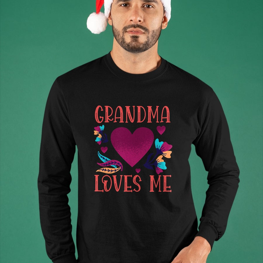 Best Grandma Shirt, Proud Grandma Unisex T-Shirt/Hoodie/Sweatshirt HLT00 - Grandma Loves Me Valentine's Day Gifts to Granddaughter Nana T-Shirt