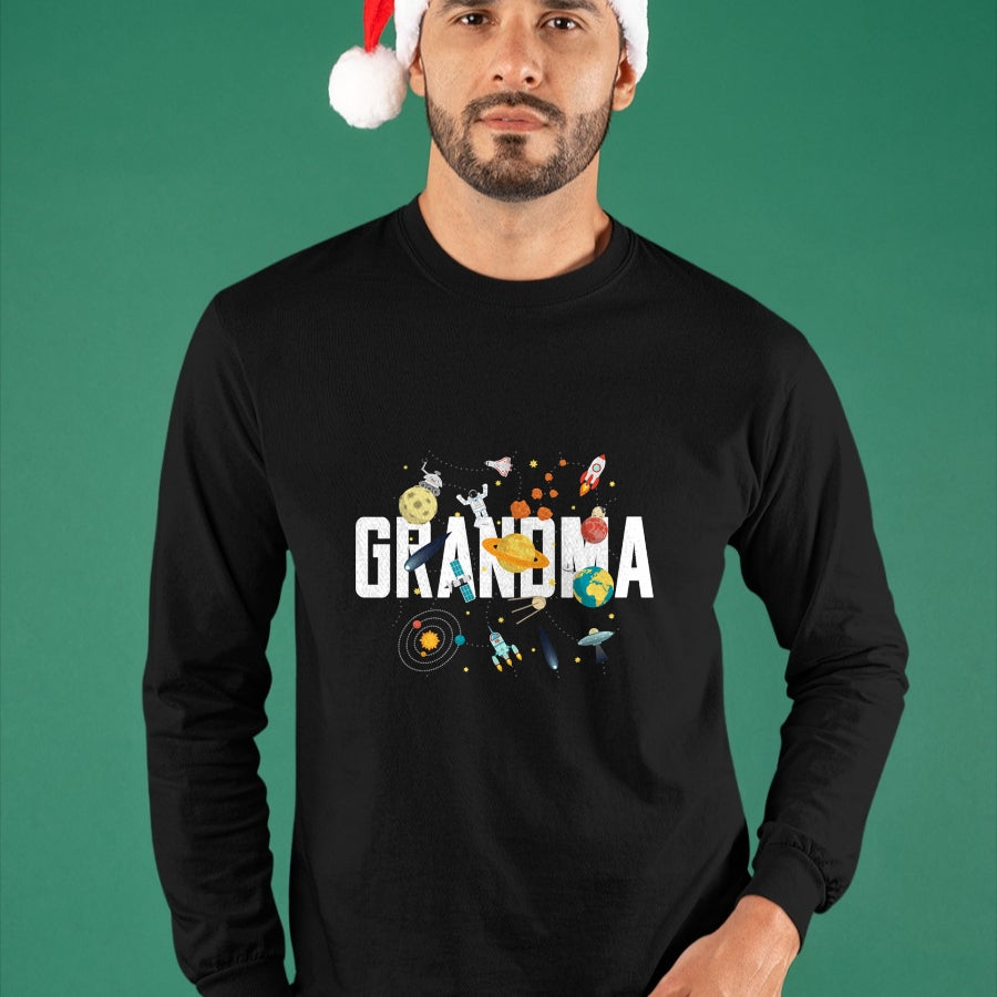 Best Grandma Shirt, Proud Grandma Unisex T-Shirt/Hoodie/Sweatshirt HLT00 - Grandma Outer Space Birthday Party Grandson B-Day Matching T-Shirt