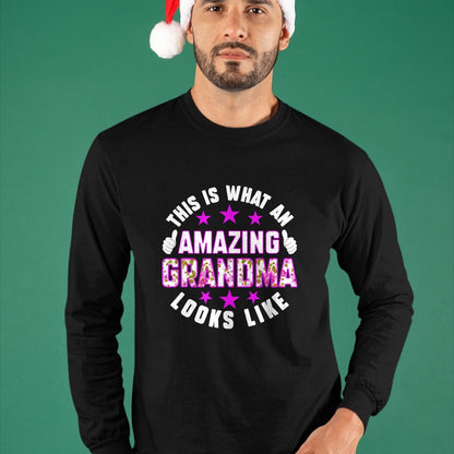 Best Grandma Shirt, Proud Grandma Unisex T-Shirt/Hoodie/Sweatshirt HLT00 - This Is What An Amazing Grandma Looks Like Shirt Mothers Day T-Shirt (1)