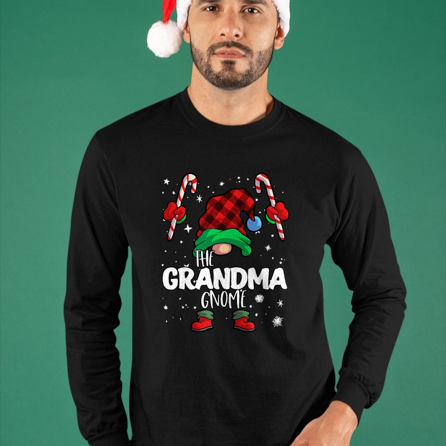 Best Grandma Shirt, Proud Grandma Unisex T-Shirt/Hoodie/Sweatshirt HLT00 - Grandma Gnome Red Buffalo Plaid Matching Family Christmas T-Shirt