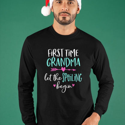 Best Grandma Shirt, Proud Grandma Unisex T-Shirt/Hoodie/Sweatshirt HLT00 - First Time Grandma Let the Spoiling Begin New 1st Time T-Shirt (1)
