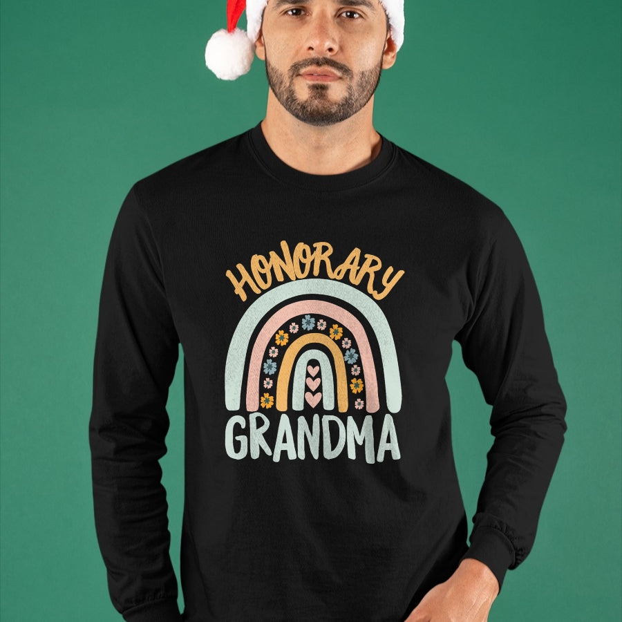 Best Grandma Shirt, Proud Grandma Unisex T-Shirt/Hoodie/Sweatshirt HLT00 - Honorary Grandma Foster Granddaughter Grandson Boho Rainbow T-Shirt