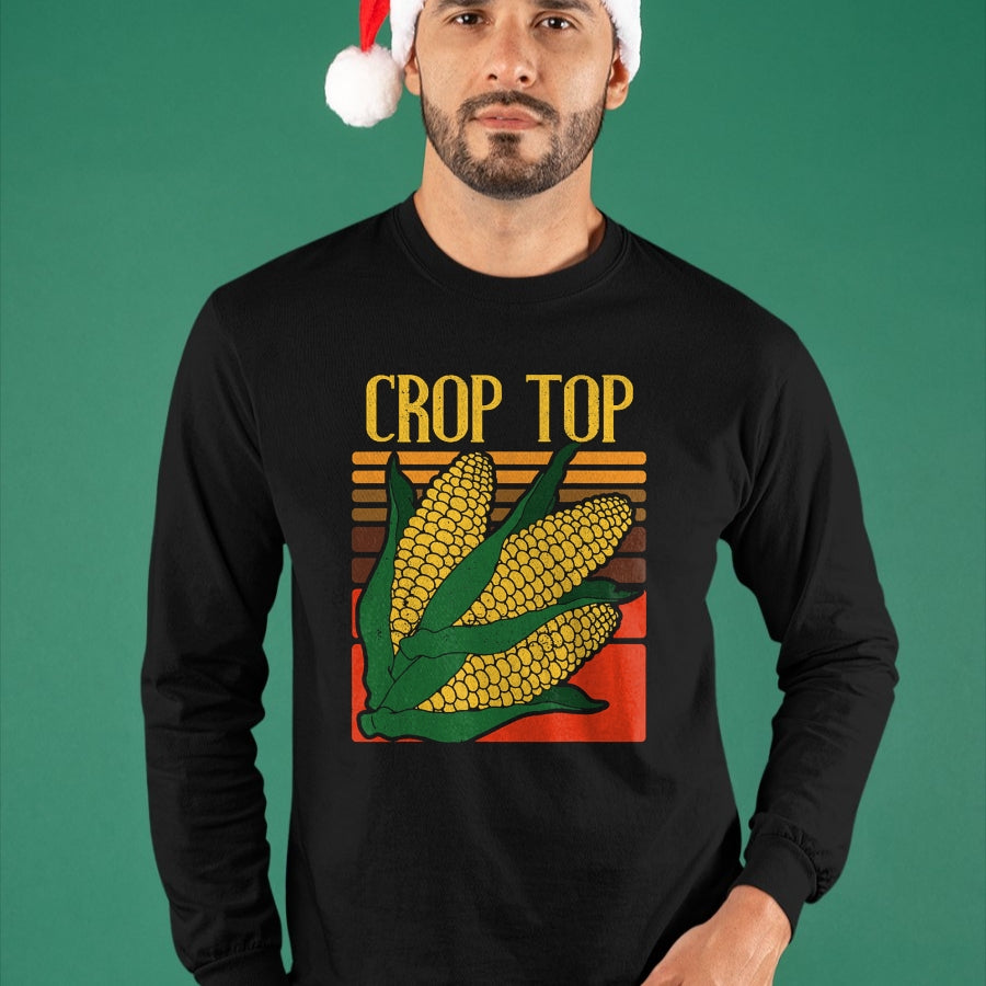 Best Farmer Life Shirt, Funny Farmer UnisexT-Shirt/Hoodie/Sweatshirt HLT00 - Corn Farmer Funny Crop Top Vintage Farming Humor Design T-Shirt