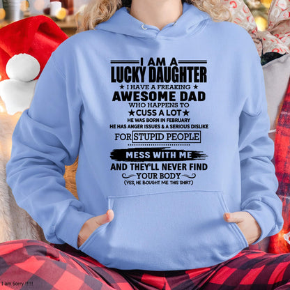 February - I'm Lucky Daughter - Gift for Daughter from Dad - LUNA02 (SKU-T1406DD-02)