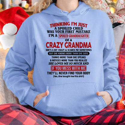 I'M A SPOILED GRANDDAUGHTER OF A CRAZY GRANDMA - From Grandma - LUNA00 (SKU-GMD1-NTT00)