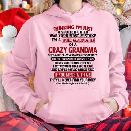 I'M A SPOILED GRANDDAUGHTER OF A CRAZY GRANDMA - From Grandma - LUNA00 (SKU-GMD1-NTT00)
