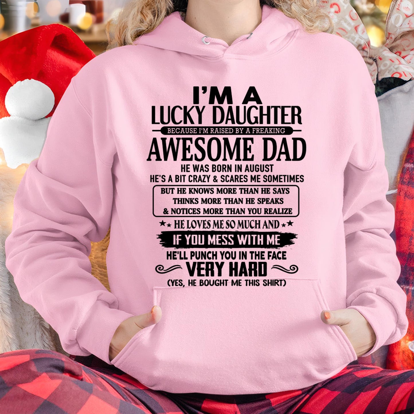 August - I'm Lucky Daughter - Gift for Daughter from Dad - LUNA08 (SKU-TLUCKYDD-08)