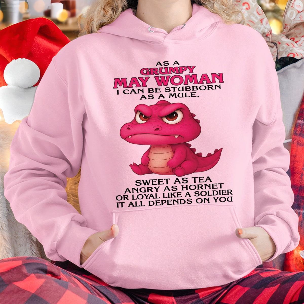 Born in May – Grumpy Woman Quote Funny Alligator Design, Stubborn Sweet Angry Loyal – FMA LUNA05 (SKU09-31-05)