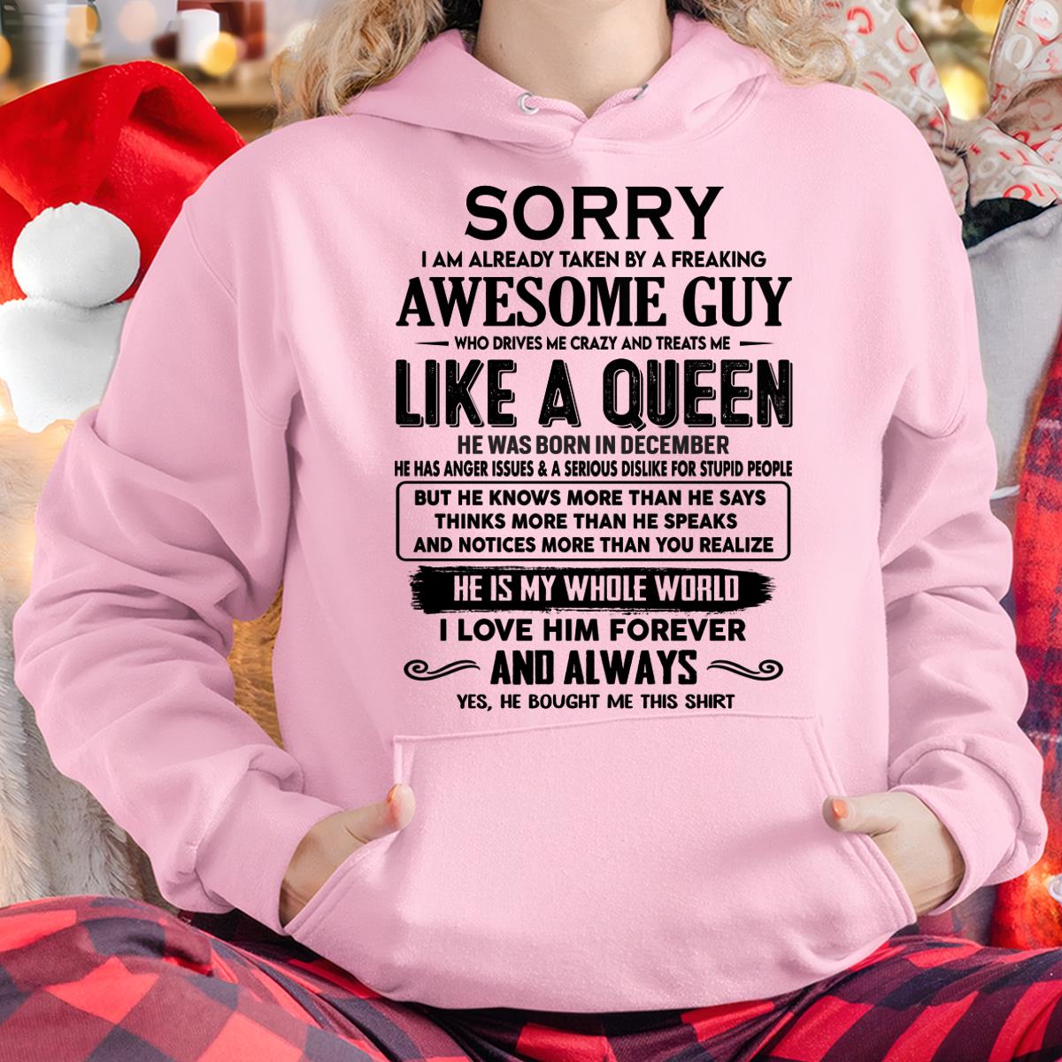 December - Sorry I am already taken by a freaking awesome guy - Gift for Wife From Husband - LUNA12 (SKU-SRG-12)