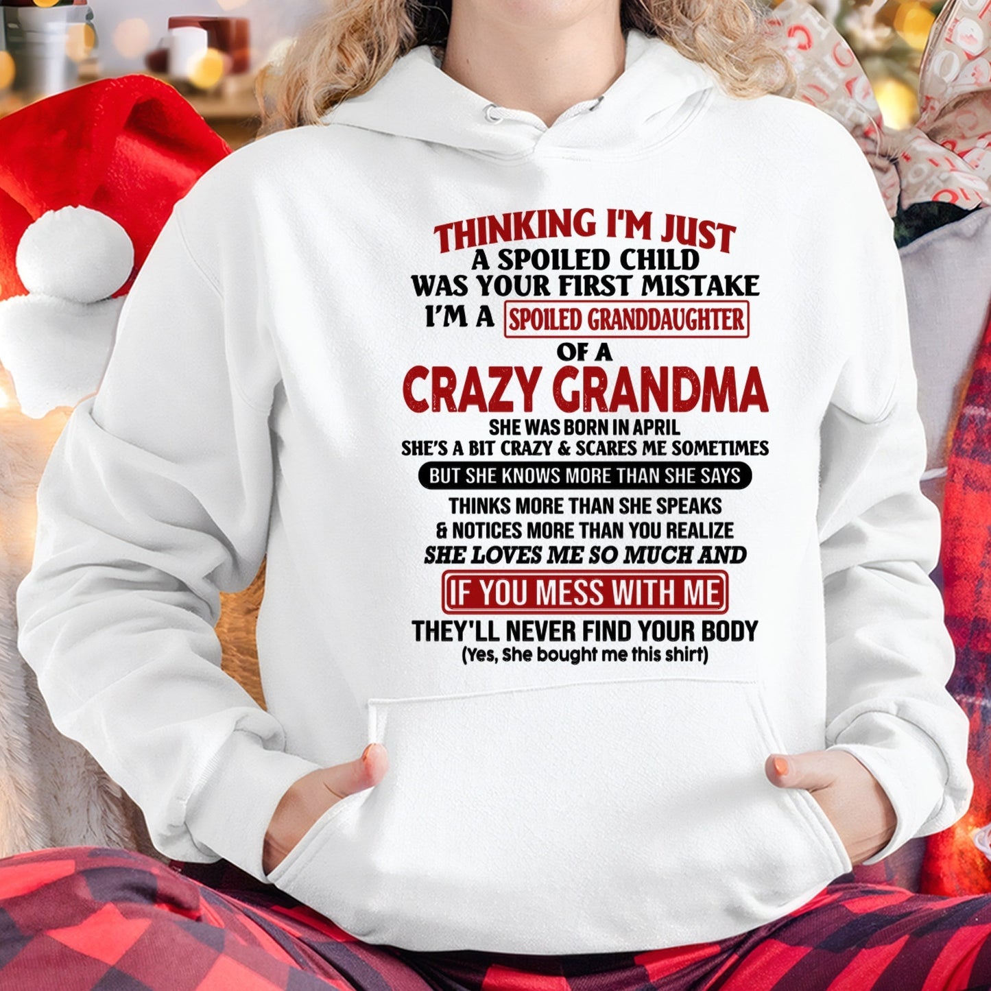 APRIL - I'M A SPOILED GRANDDAUGHTER OF A CRAZY GRANDMA - From Grandma - LUNA04 (SKU-GMD1-NTT04)