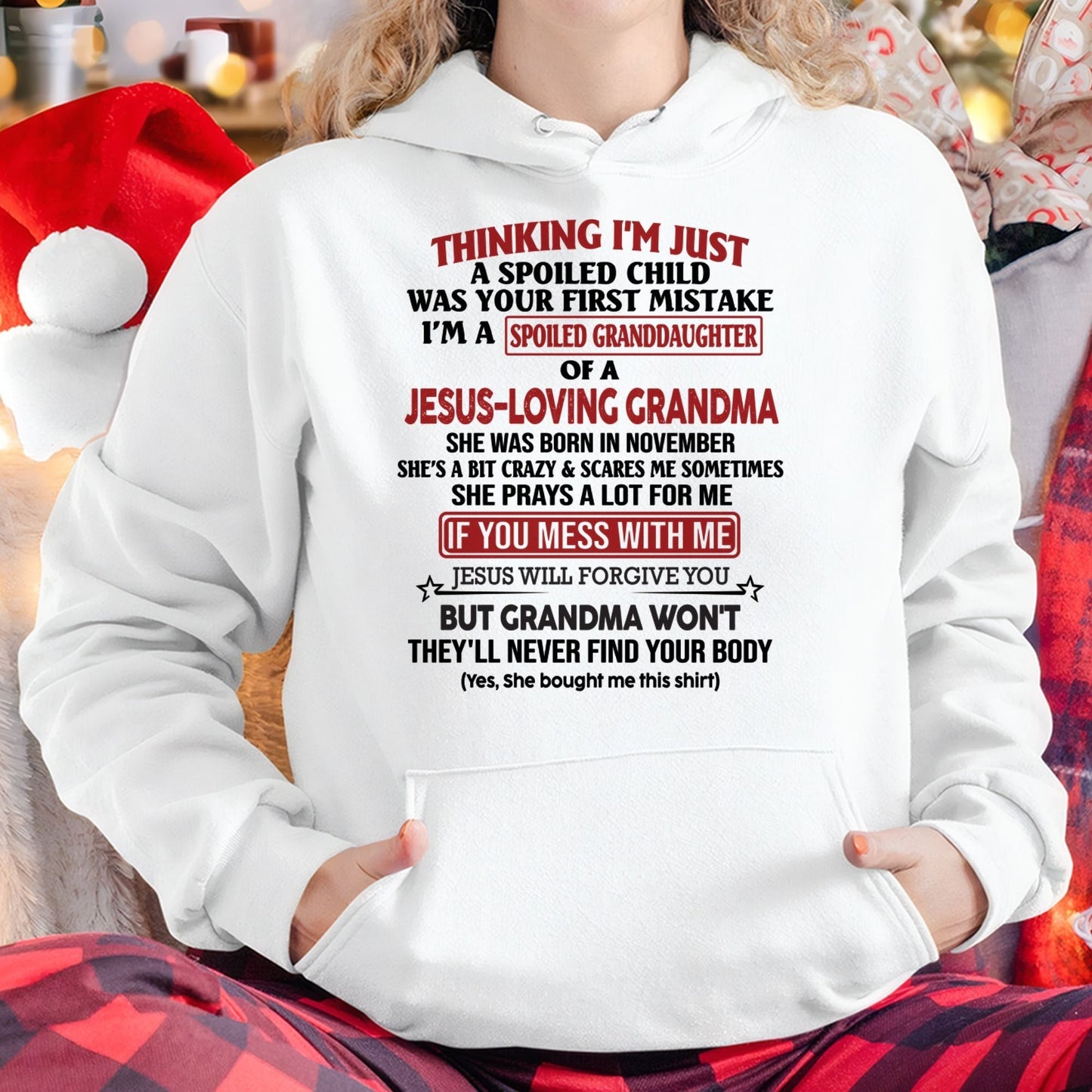 Christian Girl Shirt – Spoiled by Grandma November Edition – From Grandma to Granddaughter NINA11 (SKU07-181-11)