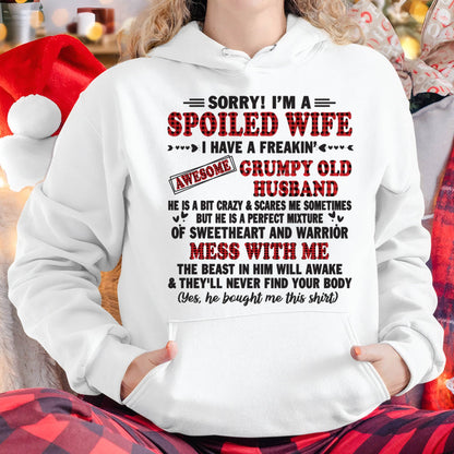 SPOILED WIFE OF AWESOME GRUMPY OLD HUSBAND - PERFECT GIFT  FROM HUSBAND - LUNA00 (SKU12-111-00)