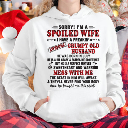 JULY - SPOILED WIFE OF AWESOME GRUMPY OLD HUSBAND - PERFECT GIFT  FROM HUSBAND - LUNA07 (SKU12-111-07)