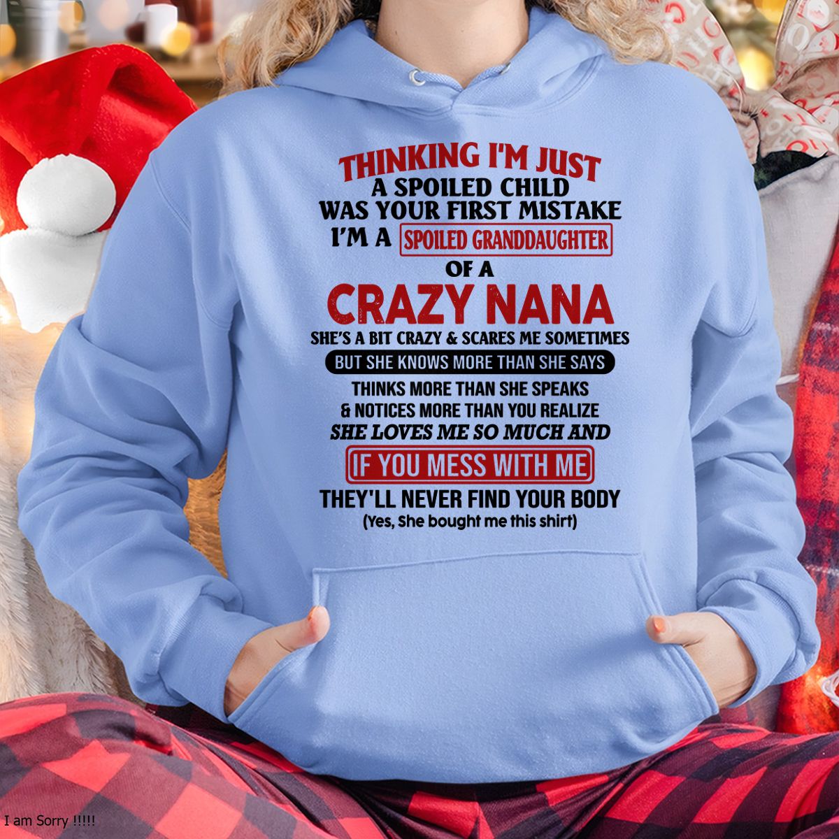 SPOILED GRANDDAUGHTER OF A CRAZY NANA T-SHIRT - From grandma to granddaughter - LUNA00 (SKU07-129-00)