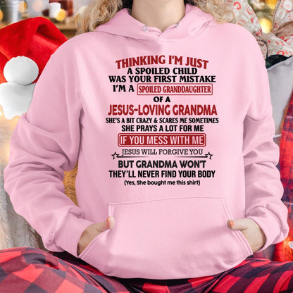 Christian Girl Shirt – Spoiled by Grandma – From Grandma to Granddaughter NINA00 (SKU07-181-00)