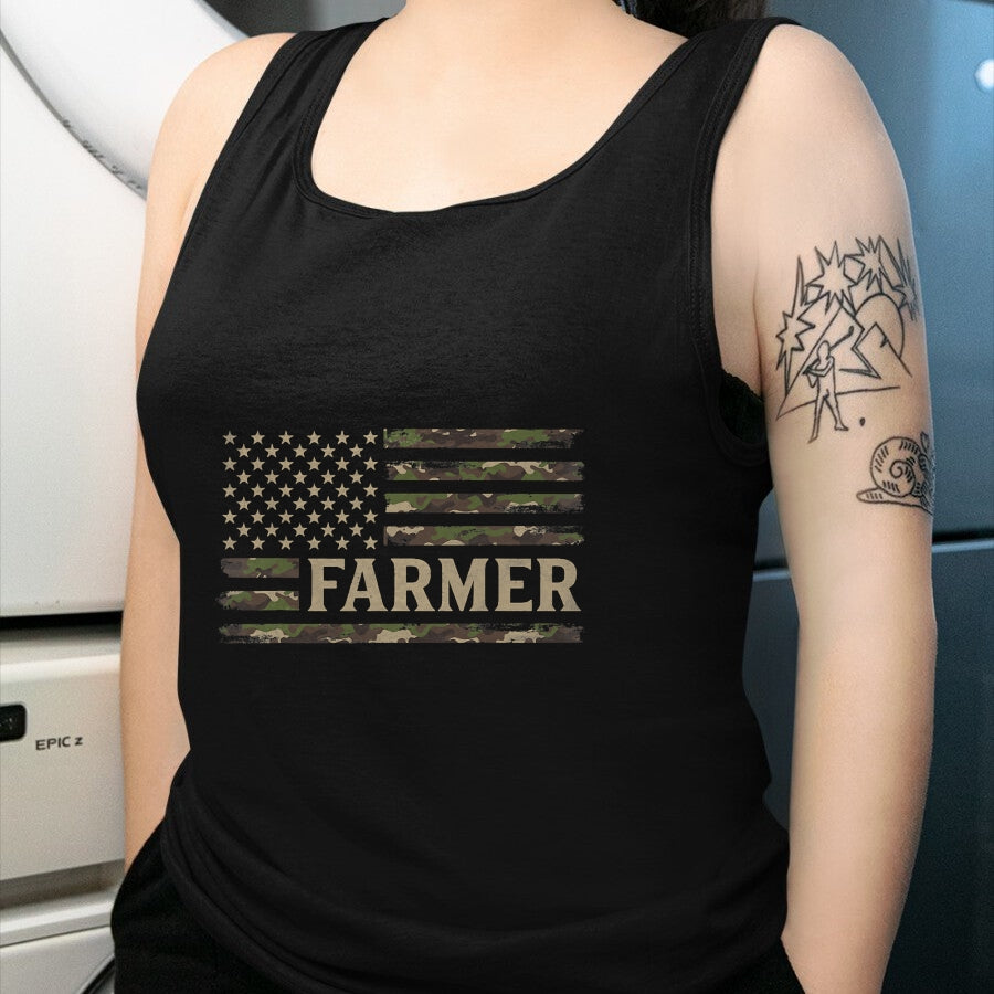 Best Farmer Life Shirt, Funny Farmer UnisexT-Shirt/Hoodie/Sweatshirt HLT00 - Camo Farmer Camourflage USA Flag Fathers Day Farm Owner T-Shirt