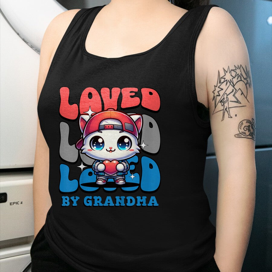 Best Grandma Shirt, Proud Grandma Unisex T-Shirt/Hoodie/Sweatshirt HLT00 - Kids Grandma Loves Me Grandson Cat T-Shirt