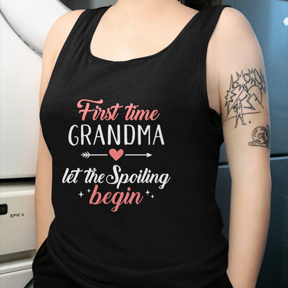Best Grandma Shirt, Proud Grandma Unisex T-Shirt/Hoodie/Sweatshirt HLT00 - First time grandma let the spoiling begin T-Shirt (1)