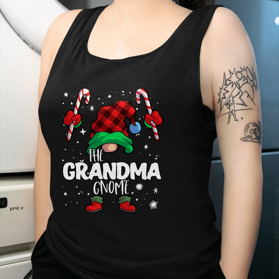 Best Grandma Shirt, Proud Grandma Unisex T-Shirt/Hoodie/Sweatshirt HLT00 - Grandma Gnome Red Buffalo Plaid Matching Family Christmas T-Shirt