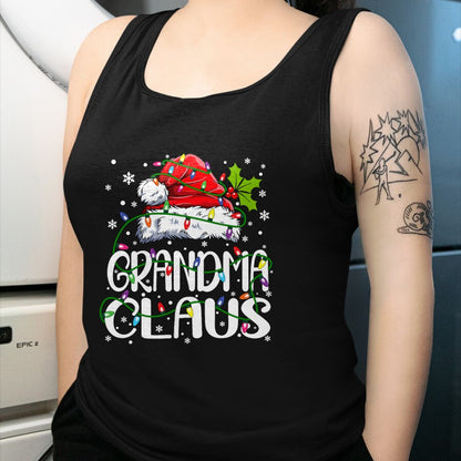 Best Grandma Shirt, Proud Grandma Unisex T-Shirt/Hoodie/Sweatshirt HLT00 - Grandma Claus Christmas Lights Pajama Family Matching T-Shirt