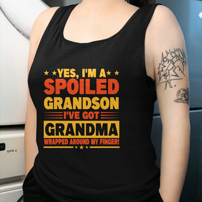 Best Grandma Shirt, Proud Grandma Unisex T-Shirt/Hoodie/Sweatshirt HLT00 - Funny Grandparents Grandpa Grandma Spoiled Grandson T-Shirt