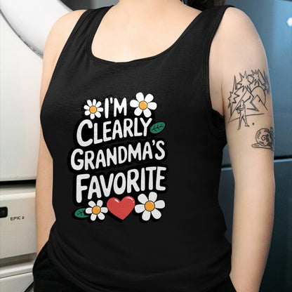 Best Grandma Shirt, Proud Grandma Unisex T-Shirt/Hoodie/Sweatshirt HLT00 - I'm Clearly Grandma's Favorite, Granddaughter Grandma T-Shirt (2)